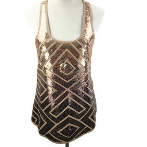 BCBGMaxAzria Racerback Sequin Tank